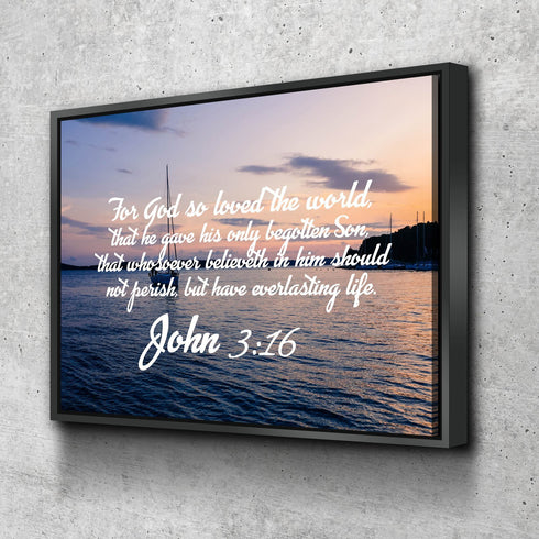 John 3:16 KJV #5 Bible Verse Canvas Wall Art