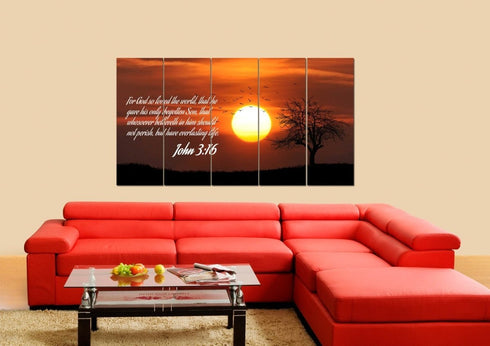 John 3:16 KJV #6 Bible Verse Canvas Wall Art