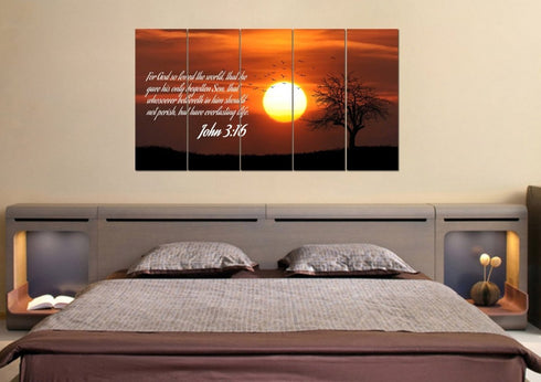 John 3:16 KJV #6 Bible Verse Canvas Wall Art