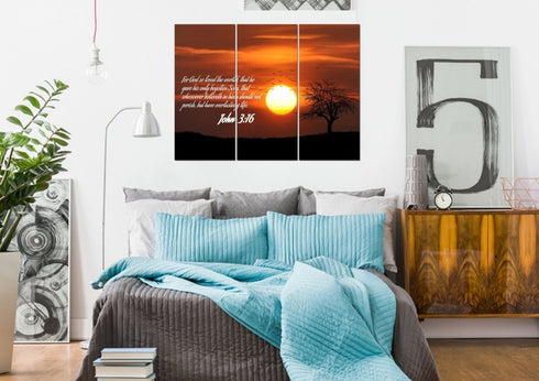 John 3:16 KJV #6 Bible Verse Canvas Wall Art