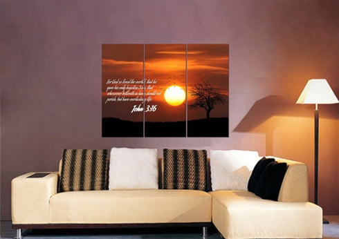 John 3:16 KJV #6 Bible Verse Canvas Wall Art