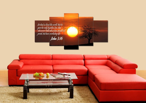 John 3:16 KJV #6 Bible Verse Canvas Wall Art