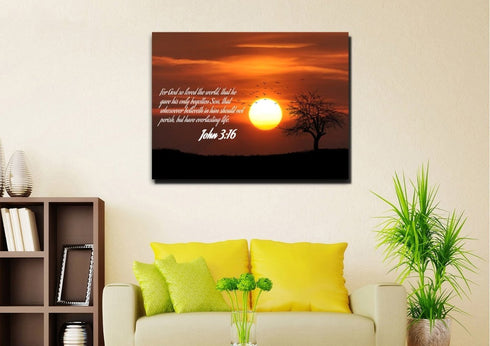 John 3:16 KJV #6 Bible Verse Canvas Wall Art