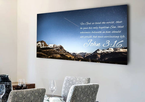 John 3:16 KJV #7 Bible Verse Canvas Wall Art
