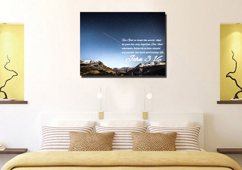 John 3:16 KJV #7 Bible Verse Canvas Wall Art