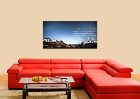 John 3:16 KJV #7 Bible Verse Canvas Wall Art