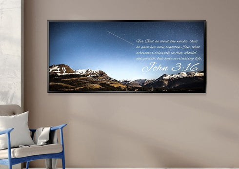 John 3:16 KJV #7 Bible Verse Canvas Wall Art