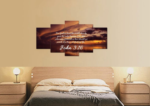 John 3:16 KJV #8 Bible Verse Canvas Wall Art