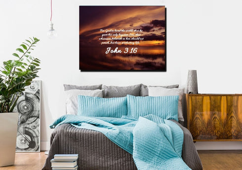 John 3:16 KJV #8 Bible Verse Canvas Wall Art