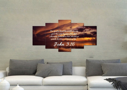 John 3:16 KJV #8 Bible Verse Canvas Wall Art
