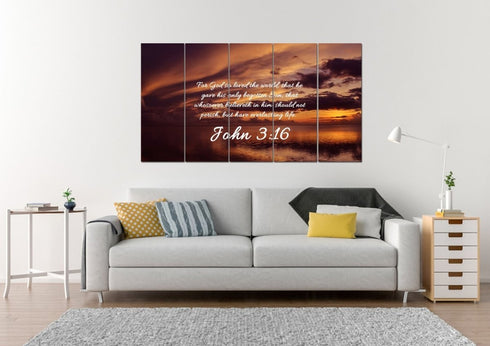 John 3:16 KJV #8 Bible Verse Canvas Wall Art