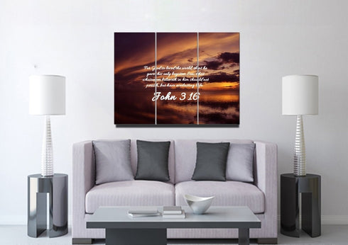 John 3:16 KJV #8 Bible Verse Canvas Wall Art