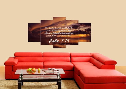 John 3:16 KJV #8 Bible Verse Canvas Wall Art