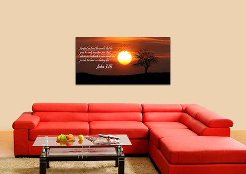 John 3:16 KJV #8 Bible Verse Canvas Wall Art