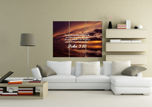 John 3:16 KJV #8 Bible Verse Canvas Wall Art