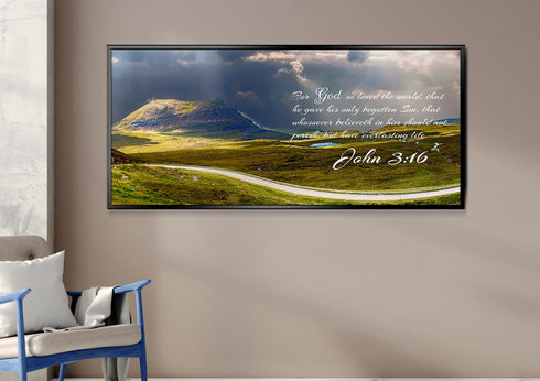 John 3:16 KJV #9 Bible Verse Canvas Wall Art