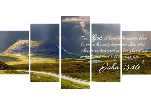 John 3:16 KJV #9 Bible Verse Canvas Wall Art