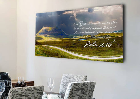 John 3:16 KJV #9 Bible Verse Canvas Wall Art