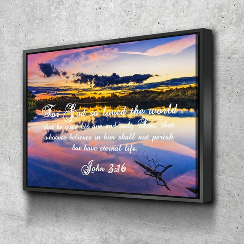 John 3:16 NIV #1 Bible Verse Canvas Wall Art