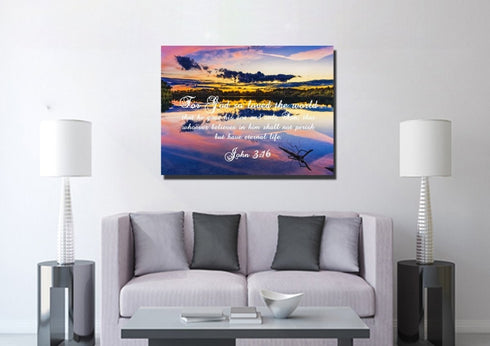 John 3:16 NIV #1 Bible Verse Canvas Wall Art