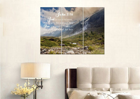 John 3:16 NIV #10 Bible Verse Canvas Wall Art
