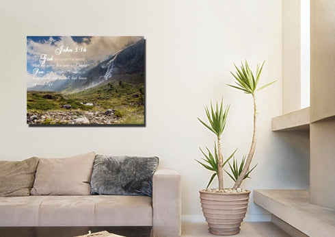 John 3:16 NIV #10 Bible Verse Canvas Wall Art