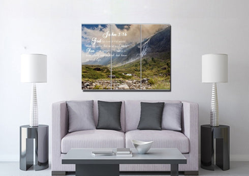 John 3:16 NIV #10 Bible Verse Canvas Wall Art