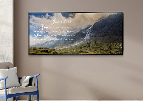 John 3:16 NIV #10 Bible Verse Canvas Wall Art
