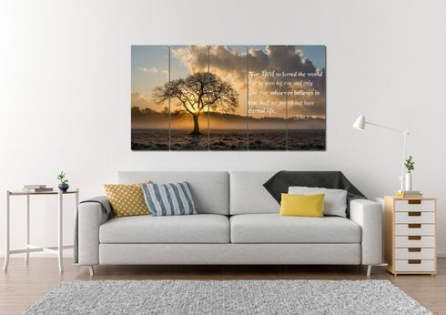 John 3:16 NIV #11 Bible Verse Canvas Wall Art