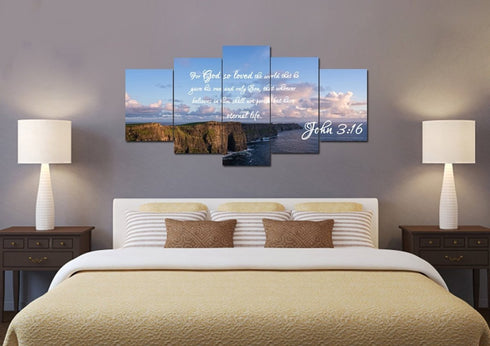 John 3:16 NIV #12 Bible Verse Canvas Wall Art