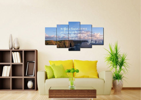John 3:16 NIV #12 Bible Verse Canvas Wall Art