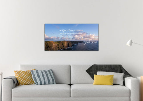 John 3:16 NIV #12 Bible Verse Canvas Wall Art