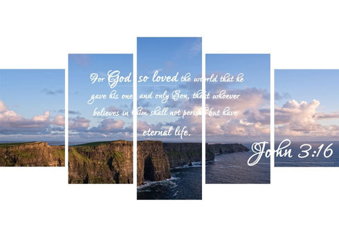 John 3:16 NIV #12 Bible Verse Canvas Wall Art