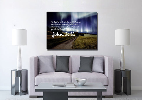 John 3:16 NIV #13 Bible Verse Canvas Wall Art