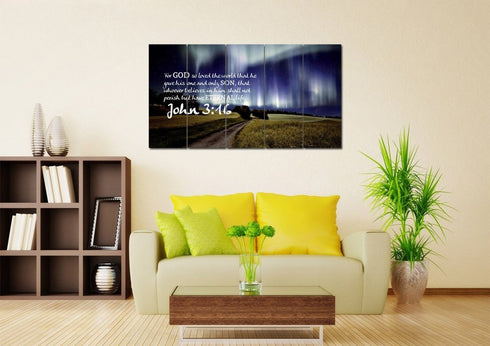 John 3:16 NIV #13 Bible Verse Canvas Wall Art