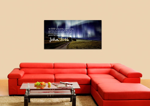 John 3:16 NIV #13 Bible Verse Canvas Wall Art
