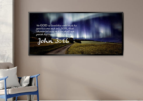 John 3:16 NIV #13 Bible Verse Canvas Wall Art