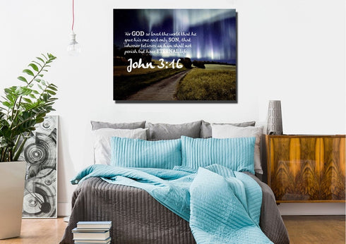 John 3:16 NIV #13 Bible Verse Canvas Wall Art