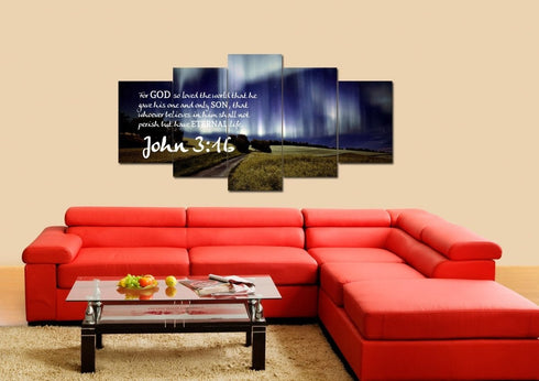 John 3:16 NIV #13 Bible Verse Canvas Wall Art
