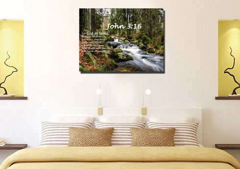 John 3:16 NIV #14 Bible Verse Canvas Wall Art