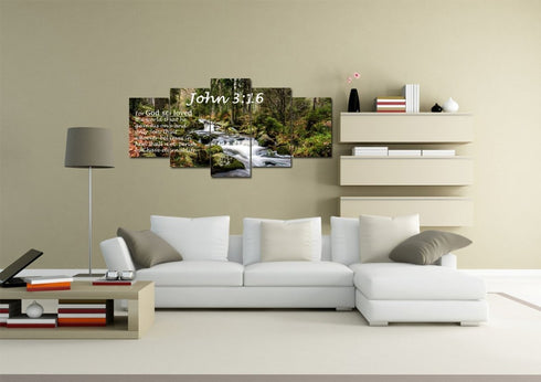 John 3:16 NIV #14 Bible Verse Canvas Wall Art