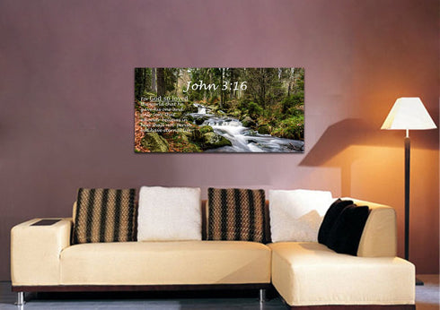 John 3:16 NIV #14 Bible Verse Canvas Wall Art