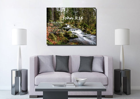 John 3:16 NIV #14 Bible Verse Canvas Wall Art