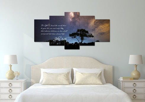 John 3:16 NIV #16 Bible Verse Canvas Wall Art