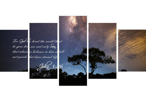 John 3:16 NIV #16 Bible Verse Canvas Wall Art