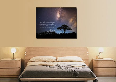 John 3:16 NIV #16 Bible Verse Canvas Wall Art