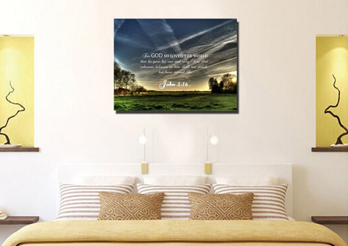 John 3:16 NIV #17 Bible Verse Canvas Wall Art