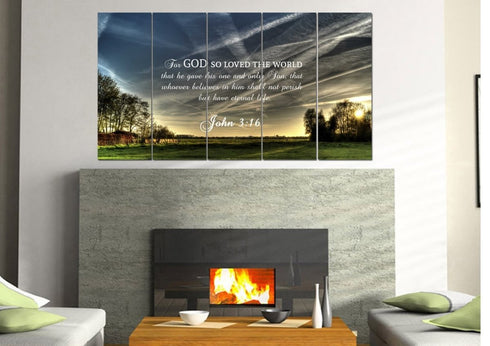 John 3:16 NIV #17 Bible Verse Canvas Wall Art