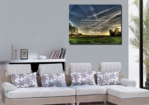 John 3:16 NIV #17 Bible Verse Canvas Wall Art