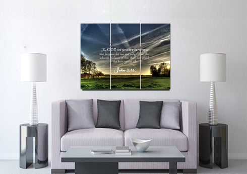 John 3:16 NIV #17 Bible Verse Canvas Wall Art